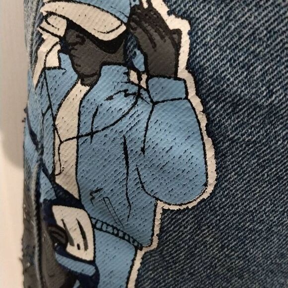 No Boundaries Y2K Blue Jean Long Shorts Size 36 Old School Hip Hop Swag - Picture 6 of 15